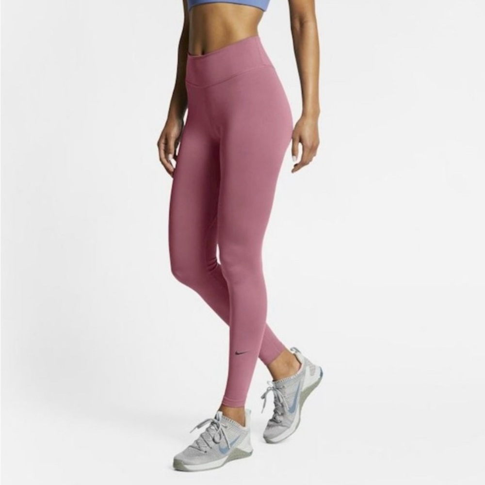 Nike Dri-Fit One Luxe mid-rise pink leggings